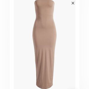 SKIMS Tan Strapless Bodycon Maxi Dress